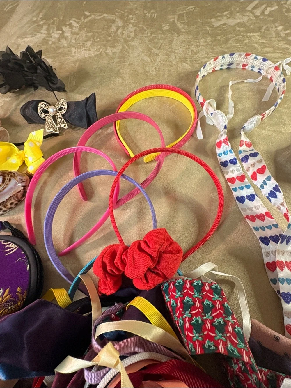 Fun! Assorted Hair Ribbons and Headbands - Multi Color Mix